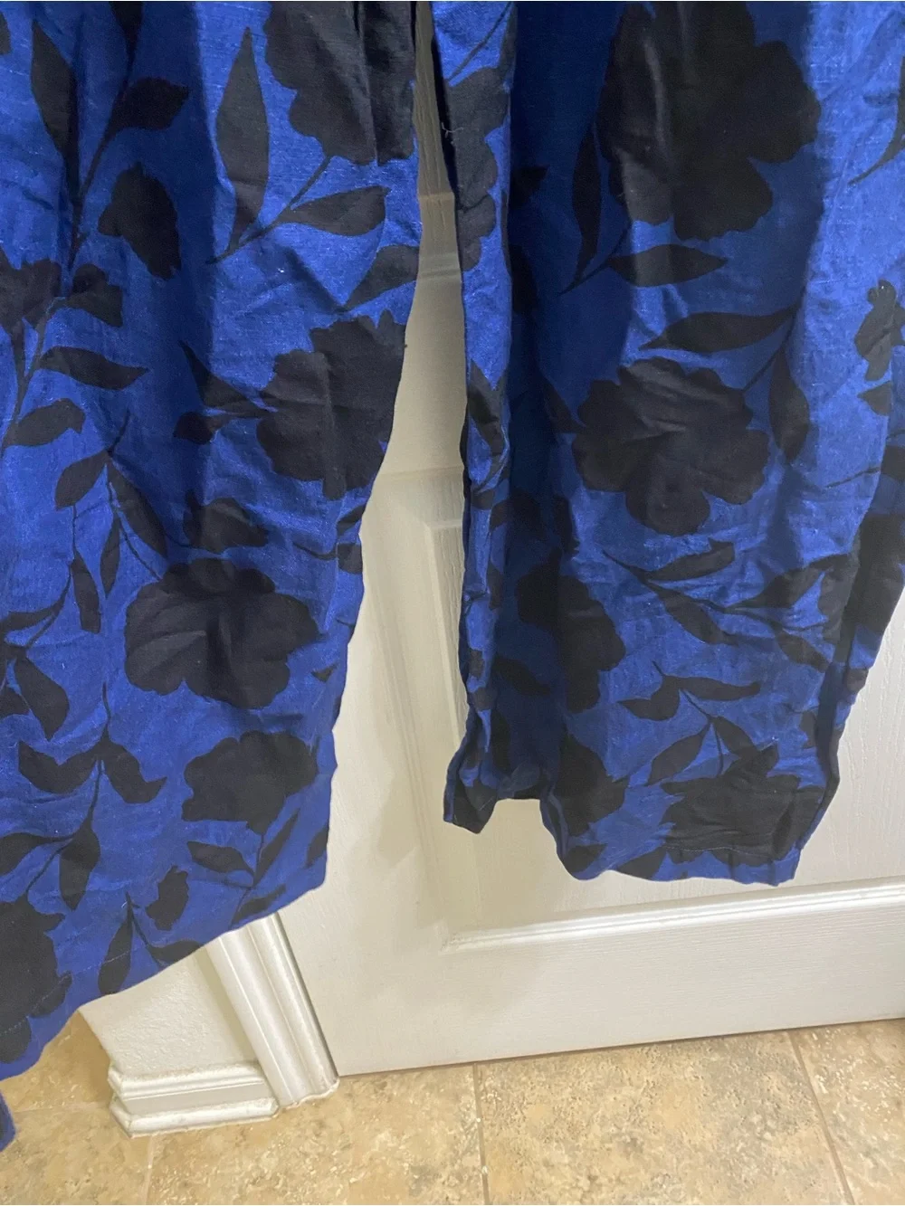 Kate Spade x Target Rose Linen Blend One Shoulder Jumpsuit Blue Black Floral 10